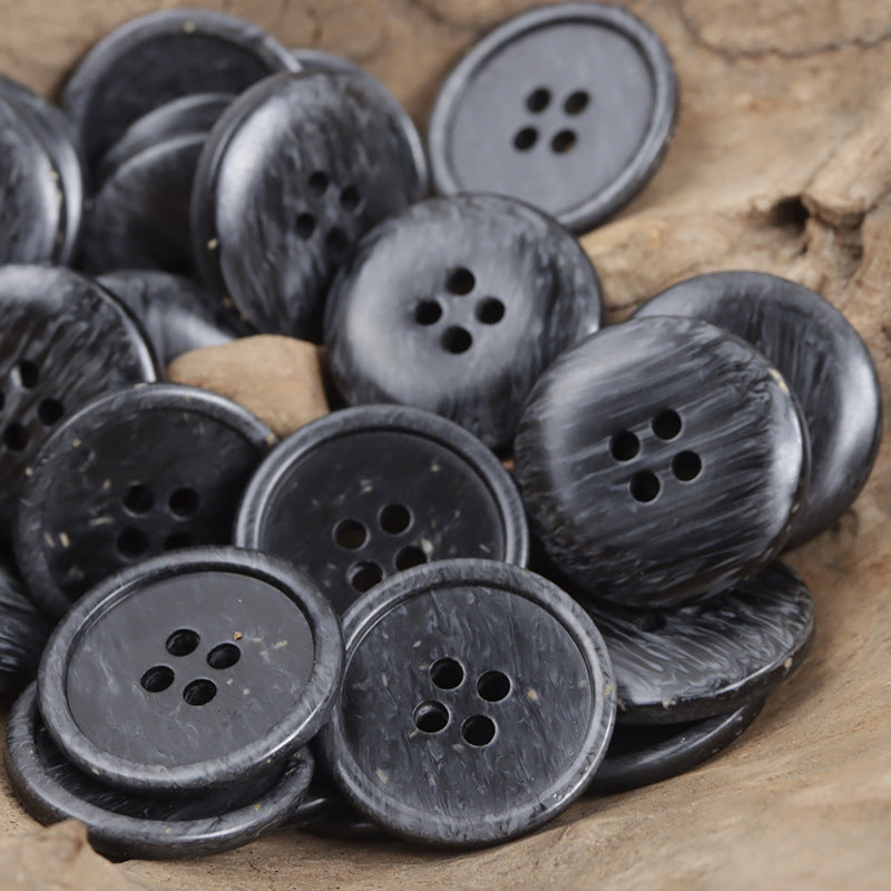 Wood Chip Texture 4 Hole Resin Button for Casual Pants 40 Pack