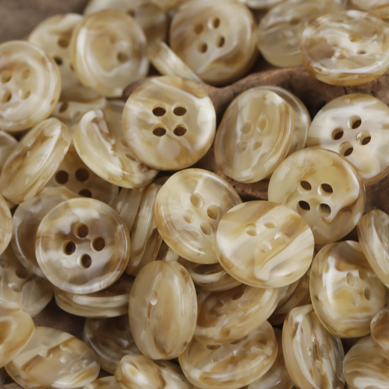11.5/12.5mm Floral Brown Resin Buttons for Beach Shirts Dresses 40 Pack