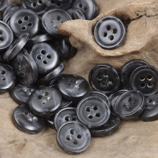 11.5/12.5mm Floral Brown Resin Buttons for Beach Shirts Dresses 40 Pack