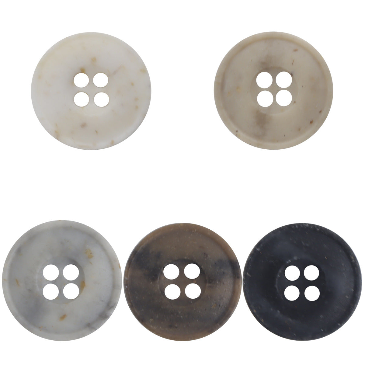 10/11.5/12.5mm Round 4 Hole Resin Buttons for Shirts 50 Pack