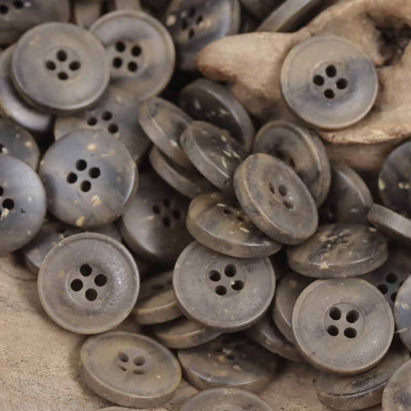 10/11.5/12.5mm Round 4 Hole Resin Buttons for Shirts 50 Pack