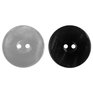 11.5mm Round 2 Hole White Black Resin Buttons,100pcs