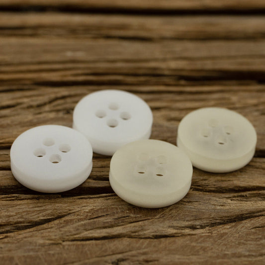 11.5MM Bowl-Shaped Translucent Beige White Resin Shirt Buttons 100pcs