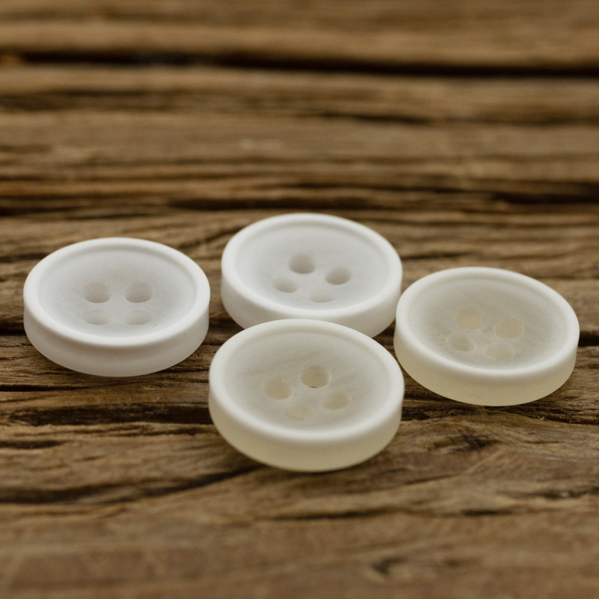11.5MM Bowl-Shaped Translucent Beige White Resin Shirt Buttons 100pcs