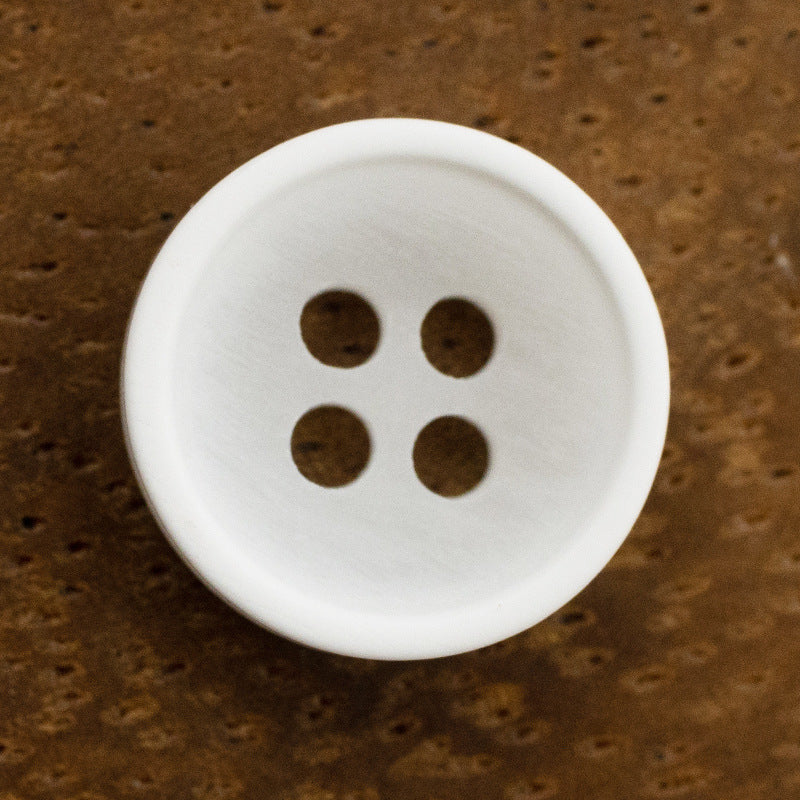 11.5MM Bowl-Shaped Translucent Beige White Resin Shirt Buttons 100pcs White