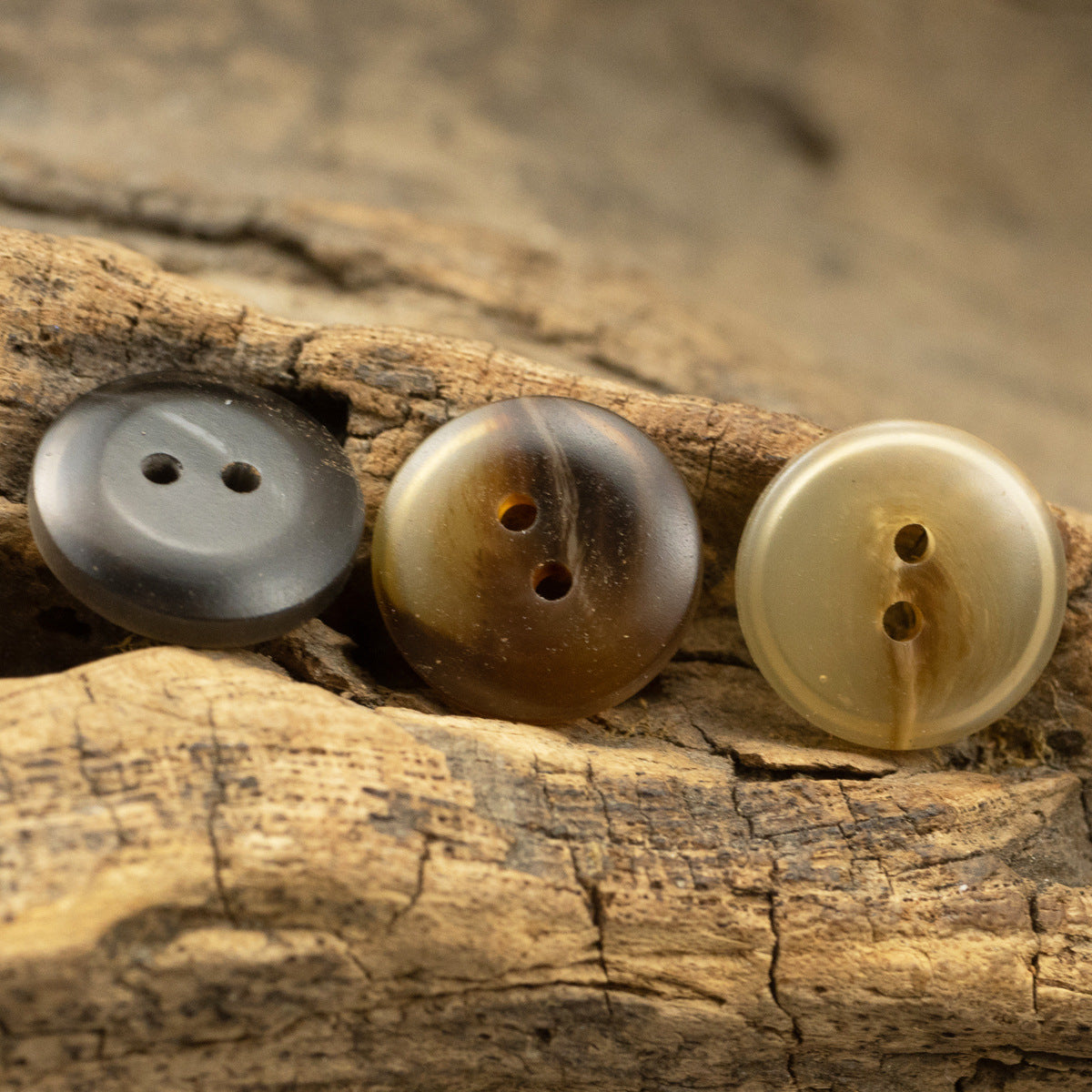 11.5mm 2 Hole Matte Khaki Resin Button for Polo Shirt Collar 45 Pack