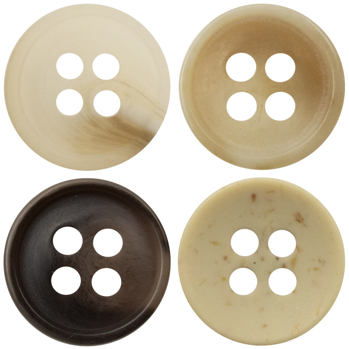 11.5mm Bowl-Shaped Imitation Wood Grain Resin Buttons 40 Pack