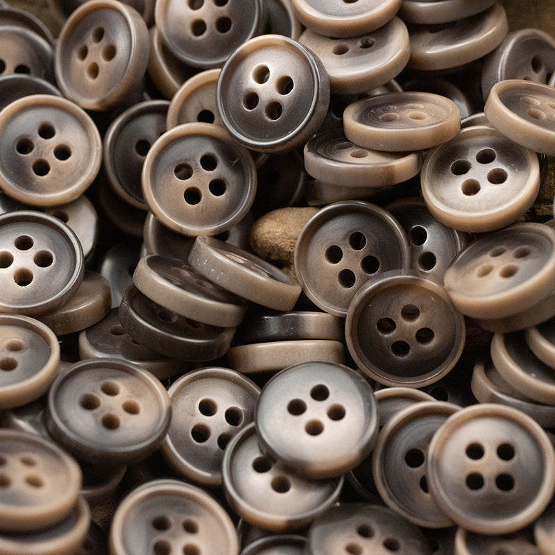 11.5mm Bowl-Shaped Imitation Wood Grain Resin Buttons 40 Pack