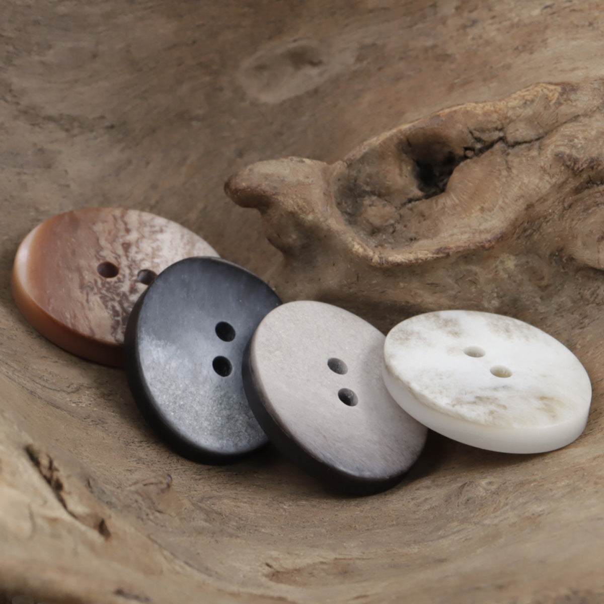 Oval Two-Hole Gradient Resin Buttons Double Sides 40 Pack