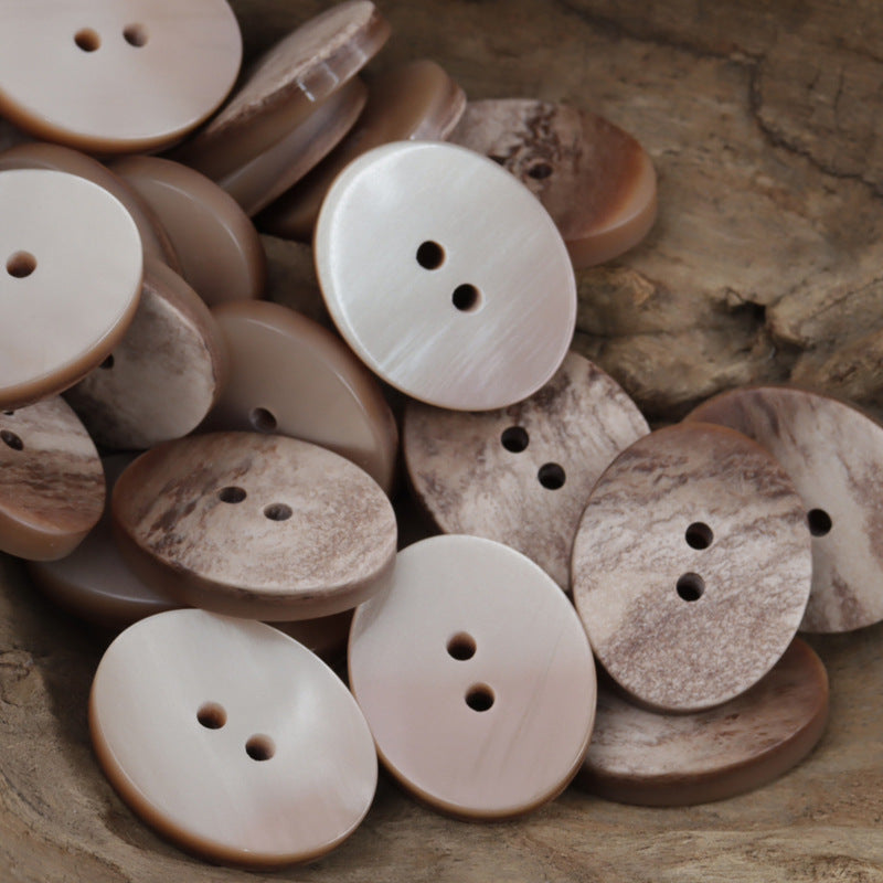Oval Two-Hole Gradient Resin Buttons Double Sides 40 Pack