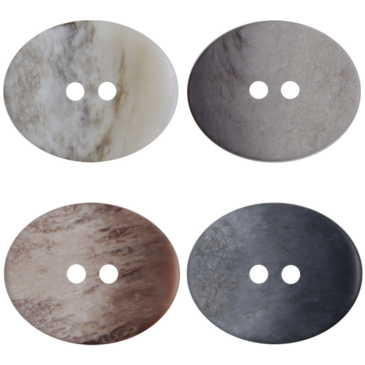 Oval Two-Hole Gradient Resin Buttons Double Sides 40 Pack