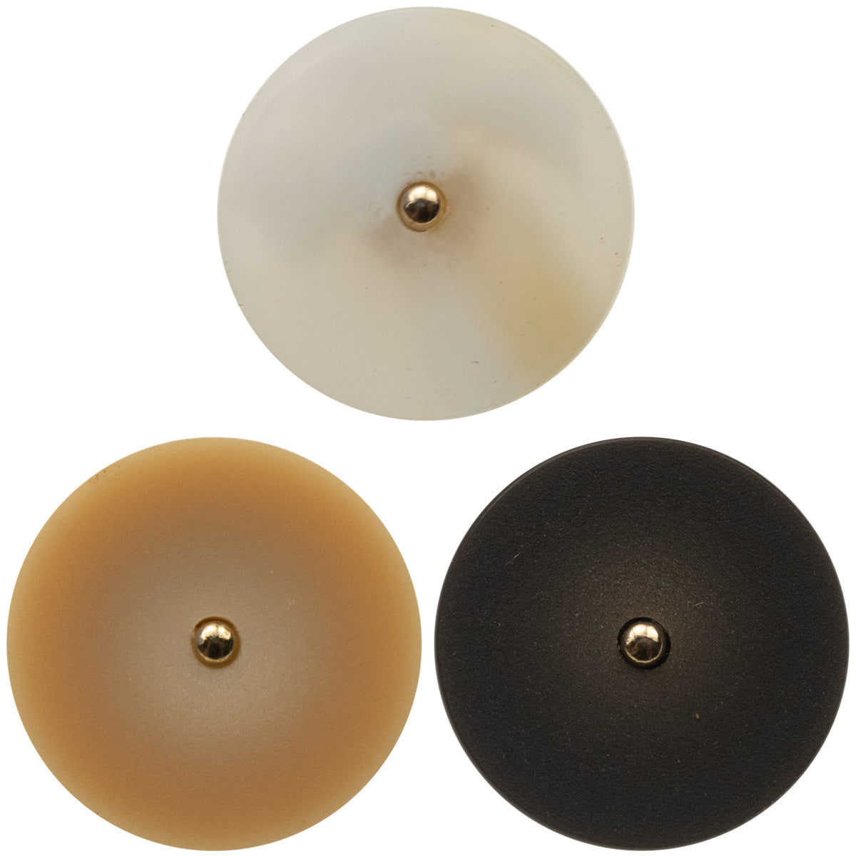15mm-30mm Round Matte Frosted Orange Resin with Metal Shank 30 Pack
