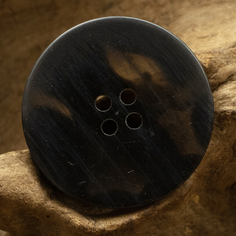 15-30mm Gradient Imitation Amber Pattern Resin Buttons 20pcs Black