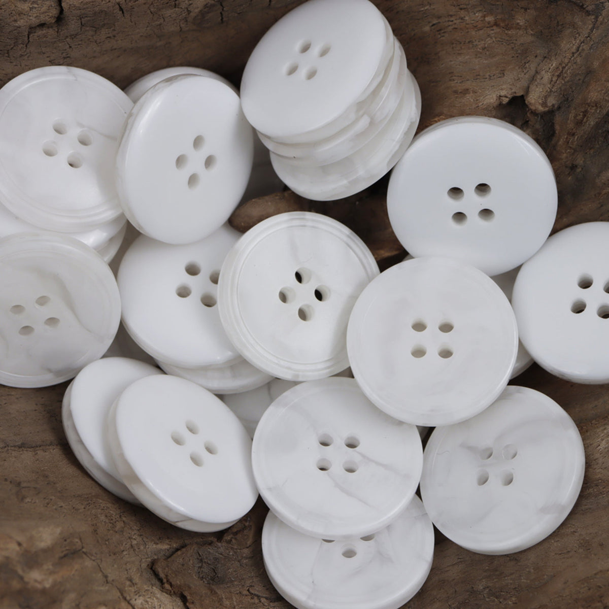 15mm - 30mm Resin Buttons Smoke Pattern White Coffee Black 30pcs White