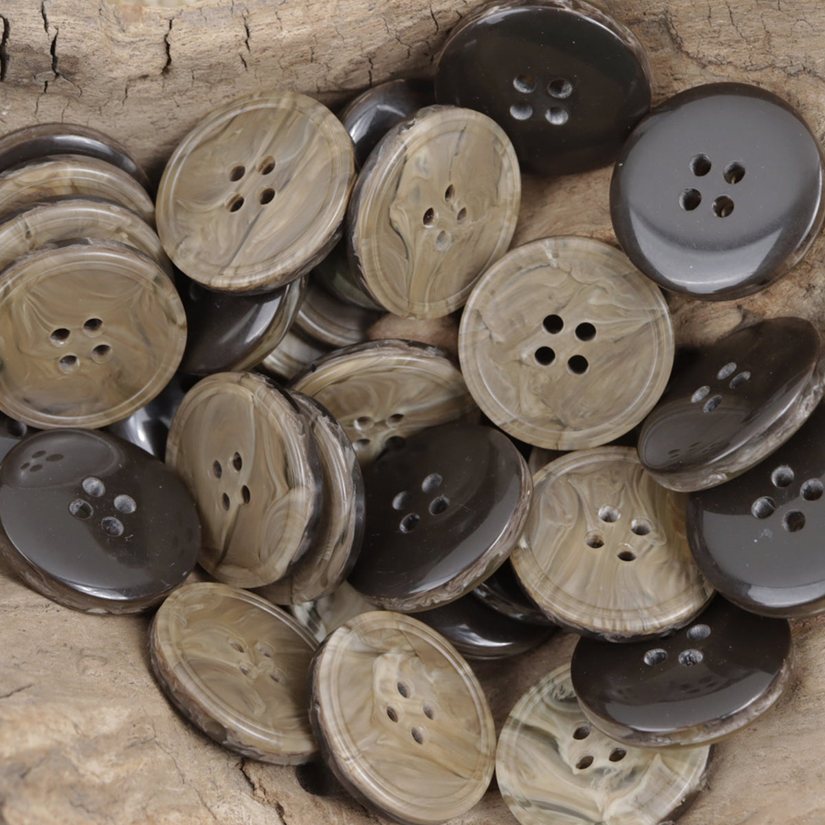15mm - 30mm Resin Buttons Smoke Pattern White Coffee Black 30pcs Coffee