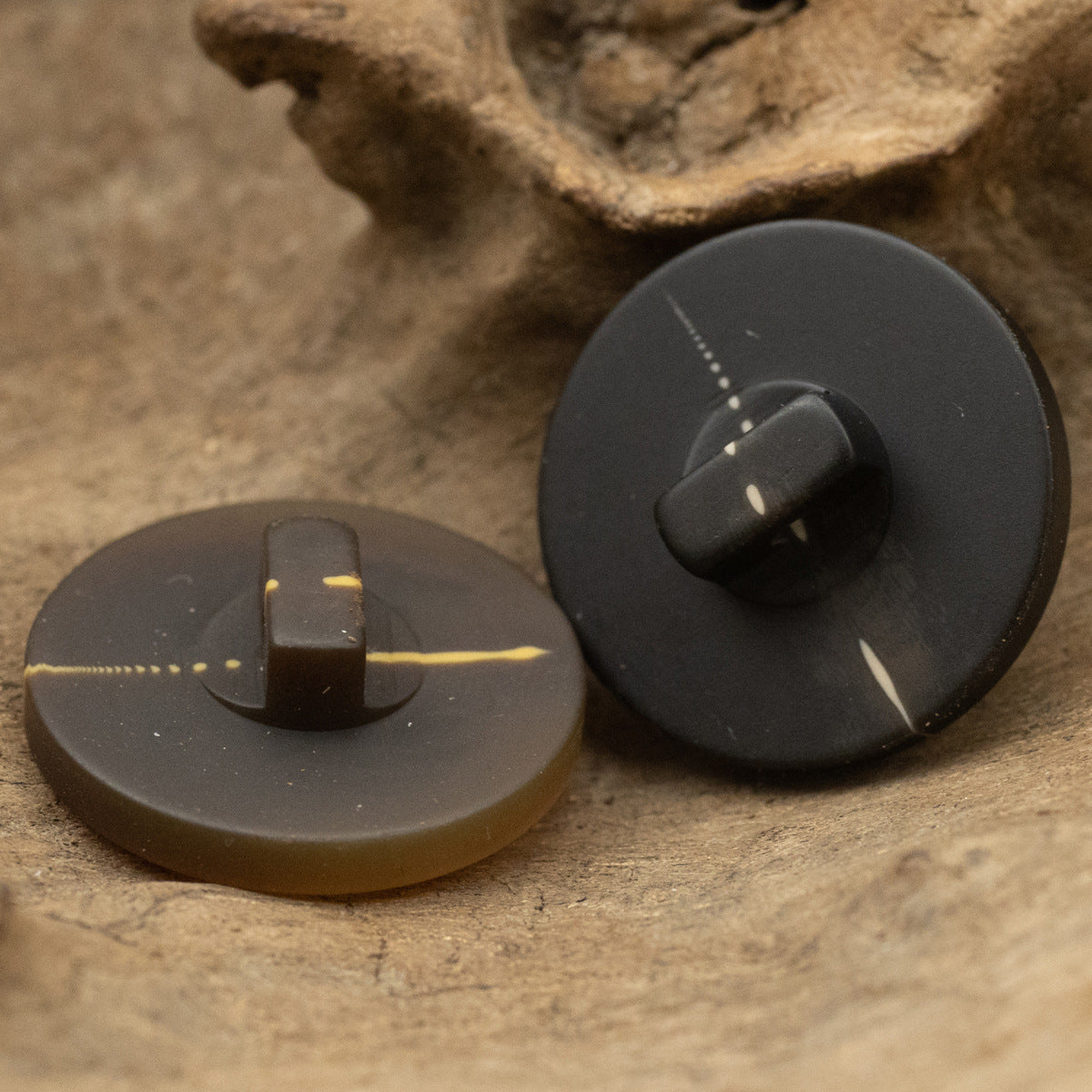 Flat Matte Black Coffee Shank Resin Buttons for Sweater Suit 20pcs