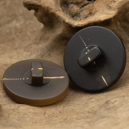 15-30mm Coffee Black Flat Resin Shank Buttons with Water Speckle 40 Pack