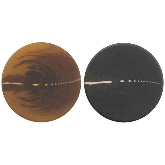 15-30mm Coffee Black Flat Resin Shank Buttons with Water Speckle 40 Pack