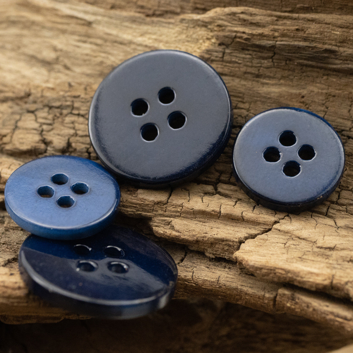 Deep Blue Shirt Pearl Shell Flat Buttons,10PCS