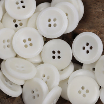 Vintage Natural Tagua Nut Buttons Round 10 Pack White