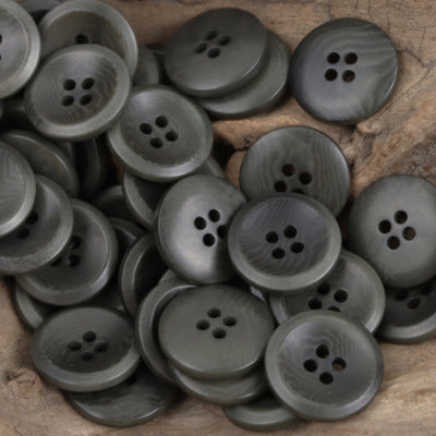 Vintage Natural Tagua Nut Buttons Round 10 Pack Gray