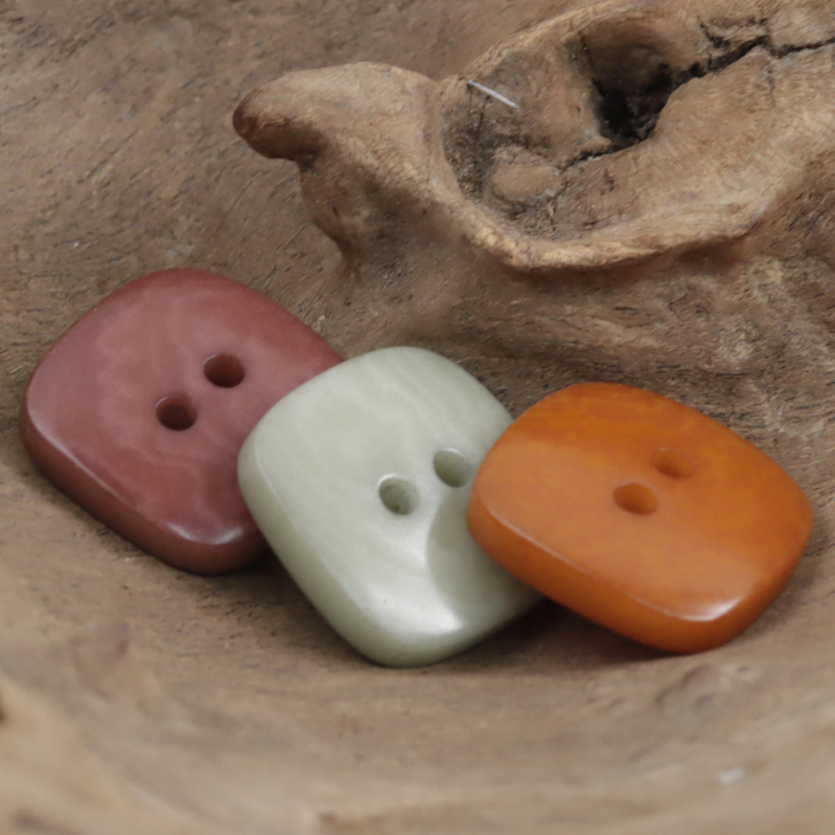 Square Natural Tagut Nut Buttons for Women's Fashion Cardigans,10pcs