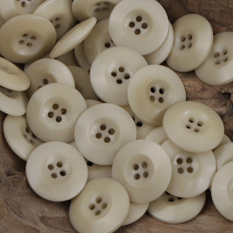 Double-Sided Chinese Style Natural Fruit Buttons 10pcs Beige