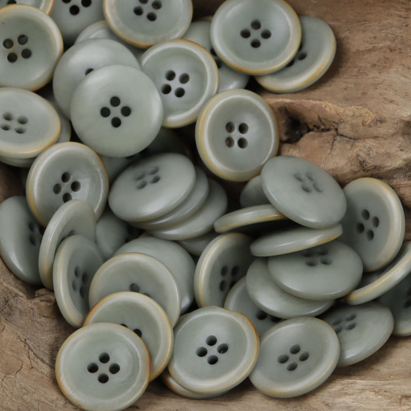 17.5mm Natural Fruit Buttons for Spring Children's Cardigans 40 Pack Gray Green
