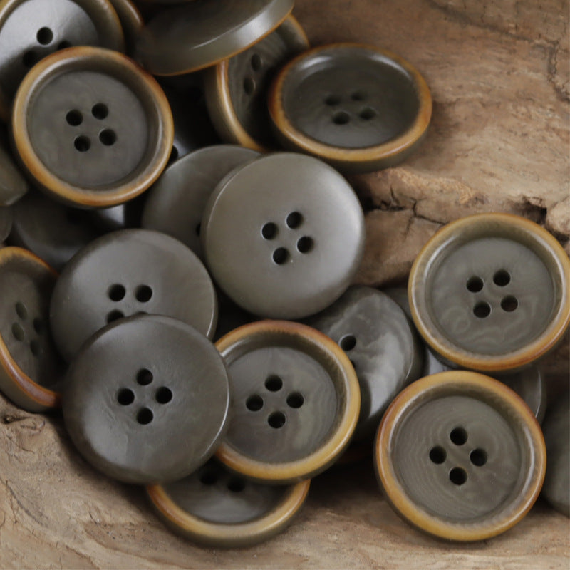 Rustic Charred Green Natural Fruit Buttons for Knitwear Canvas Bags 10PCS Gray Green