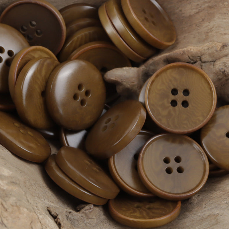 Burnt Vintage Dark Blue Natural Fruit Tagut Nut Buttons 10pcs Coffee