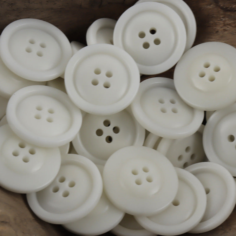 White Four-Hole Fruit Tagut Nut Buttons for Hoodies 10pcs White