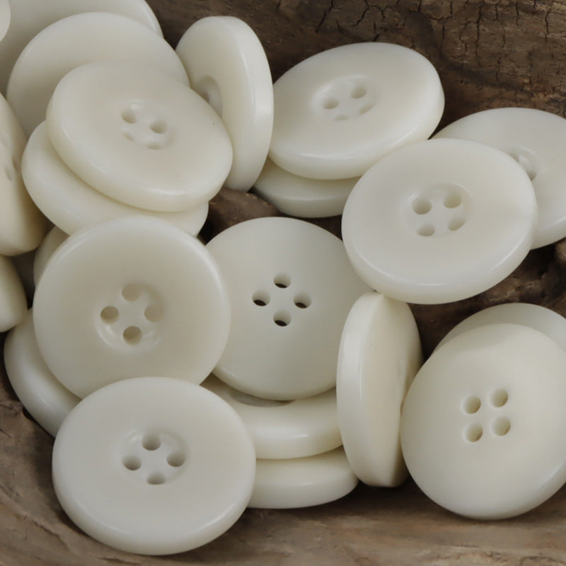 Wide Border Natural Palm Fruit Tagut Nut Buttons 10pcs White