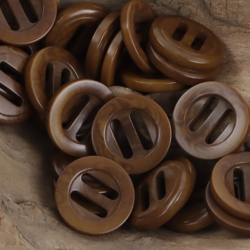 Retro Natural Tagut Nut Long-Eye Adjustable Slider Buckle 10PCS Coffee
