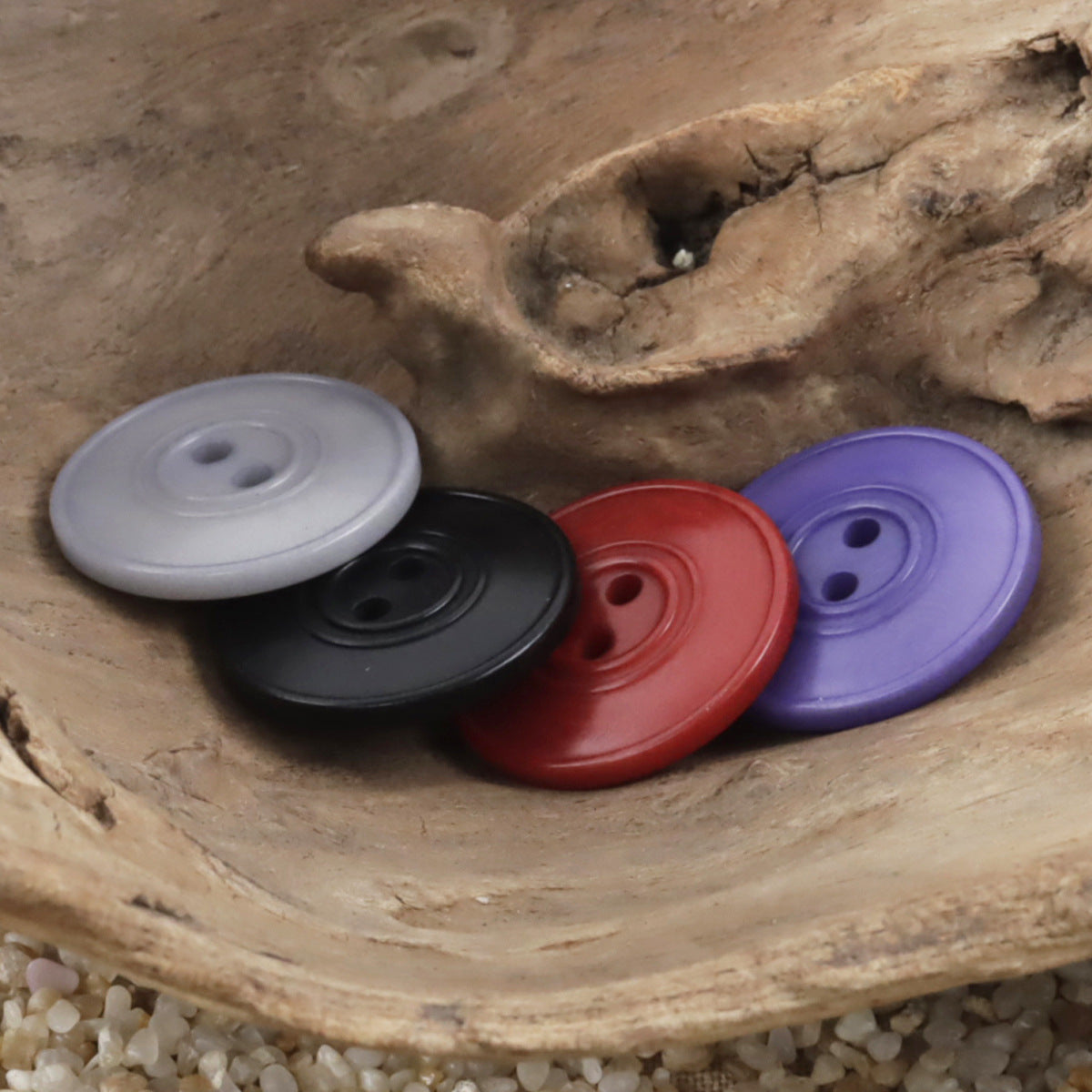 Eco-Friendly Dual-Circles Purple-Grey Tagua Nut Buttons 10pcs