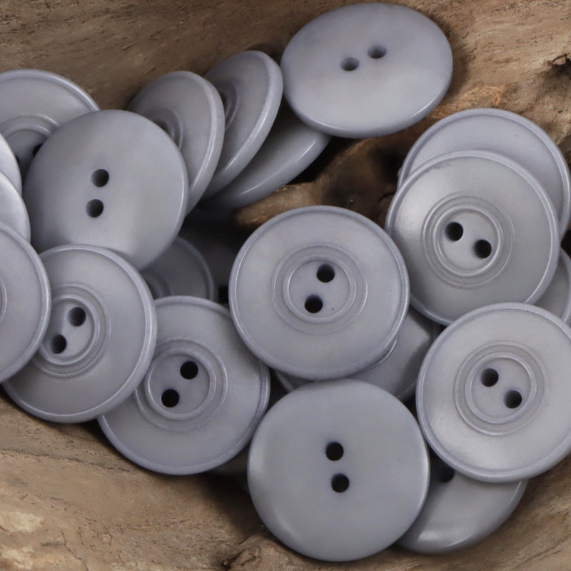 Eco-Friendly Dual-Circles Purple-Grey Tagua Nut Buttons 10pcs Gray