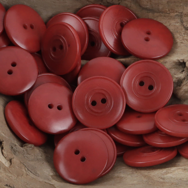 Eco-Friendly Dual-Circles Purple-Grey Tagua Nut Buttons 10pcs Red