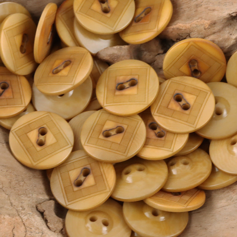 Creative Chessboard UFO Natural Tagua Nut Buttons,10pcs Khaki