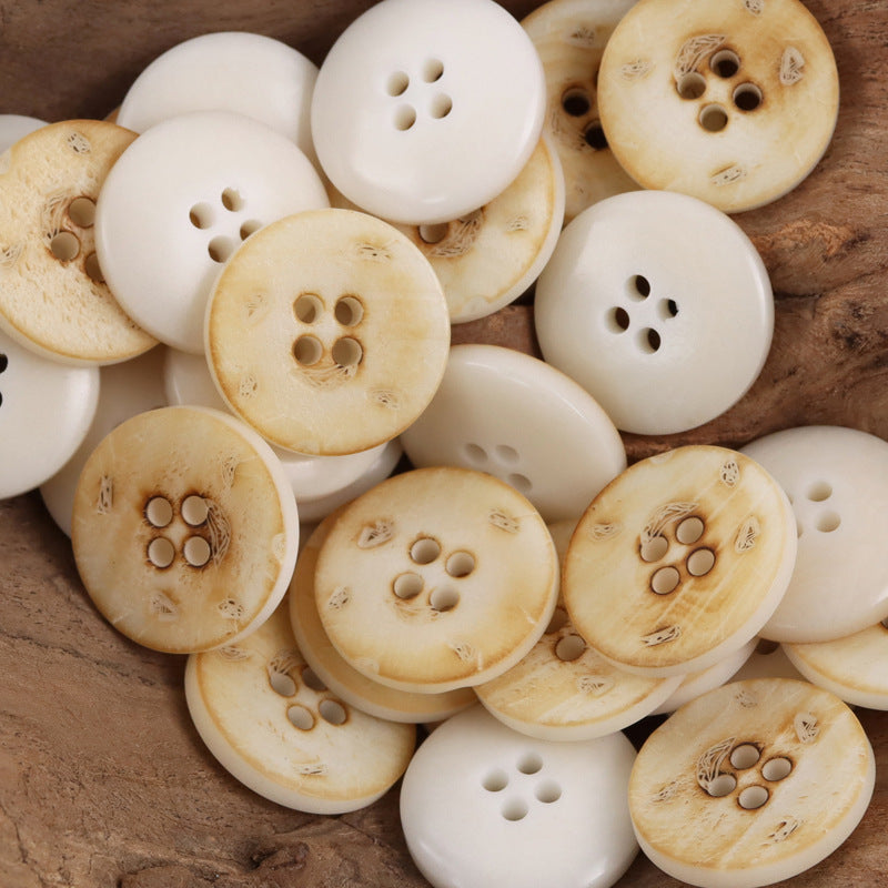 Iris Natural Tagut Nut Buttons for Haute Couture Suits 5pcs Beige