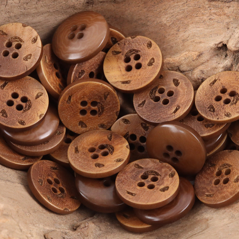 Iris Natural Tagut Nut Buttons for Haute Couture Suits 5pcs Coffee