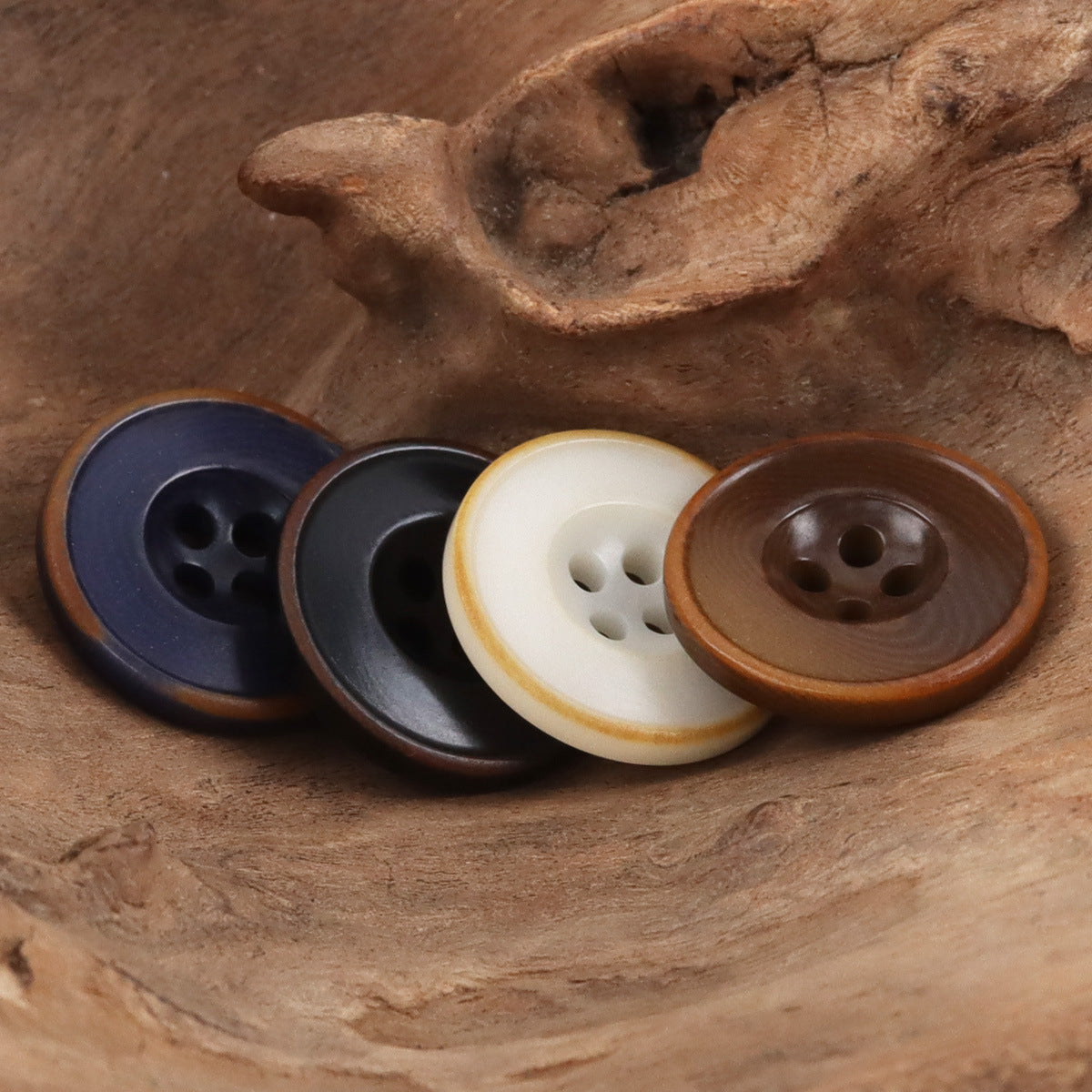 Burnt Dark Blue Tagut Nut Buttons for Suits,Sweater 10pcs
