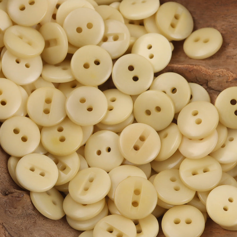 2-Hole Fruit Buttons for Cotton Linen Cardigans Polo Shirts 10pcs Light Yellow