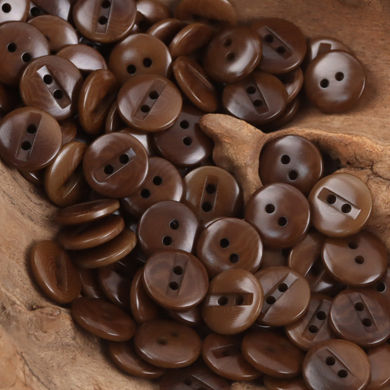 2-Hole Fruit Buttons for Cotton Linen Cardigans Polo Shirts 10pcs Coffee