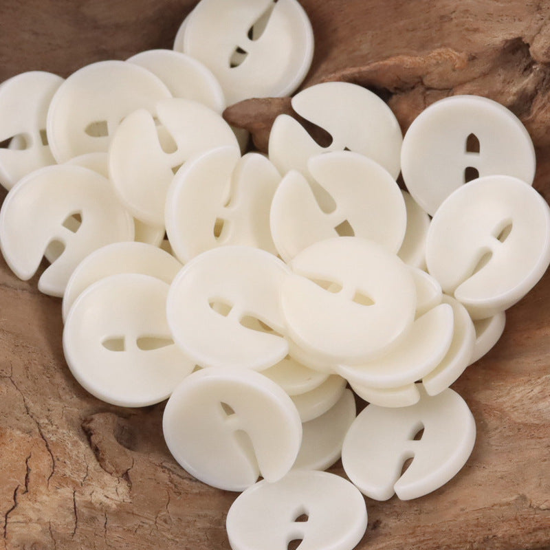 Cute Pac Man Natural Tagua Nut Buttons 10pcs Beige