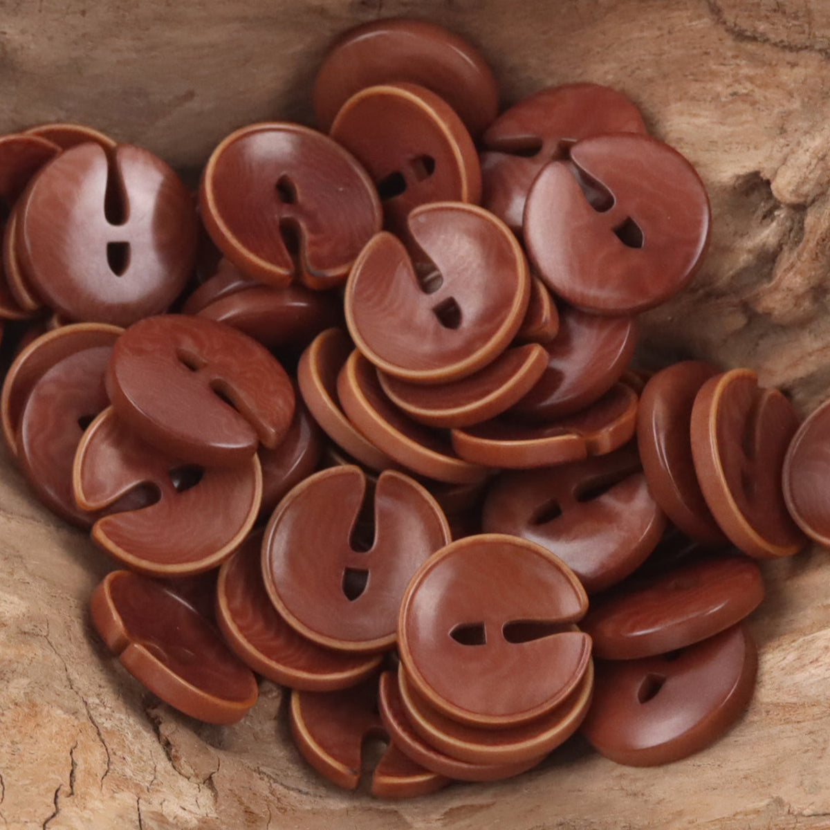 Cute Pac Man Natural Tagua Nut Buttons 10pcs Burnt Wine