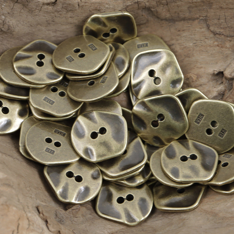 Vintage Irregular Zinc Alloy Metal Buttons for Coats,10pcs Bronze