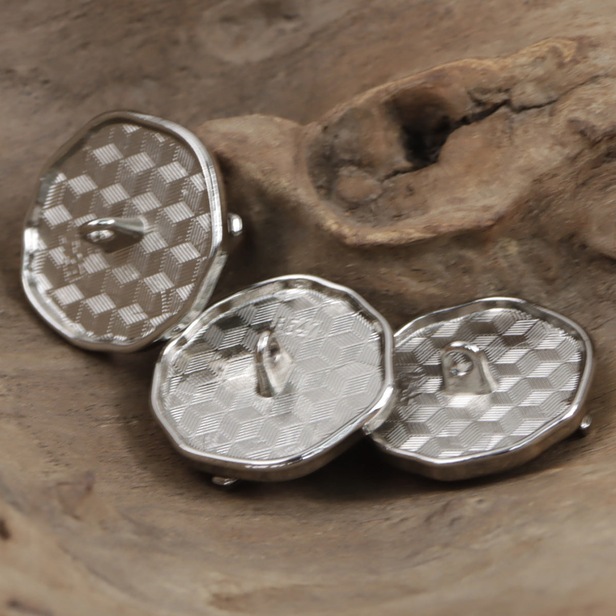 Silver Rose Decorative Metal Buttons for Tweed Blazer 10pcs