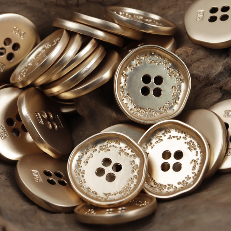 Irregular Wheat Spike Metal Buttons 4 hole,10pcs Rose Gold