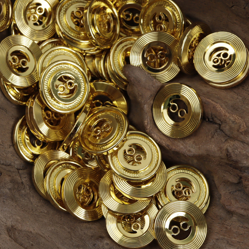 15mm Gold Silver Geometric Ethnic Metal Buttons 20 Pack