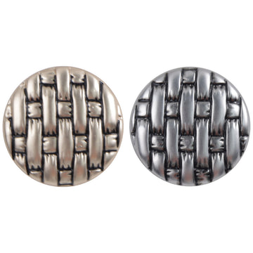 Gold Silver Metal Buttons with Black Lacquer Woven Pattern 10pcs