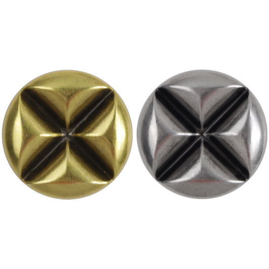 18mm 23mm Bronze Silver Antique X-Pattern Metal Shank Buttons 10pcs